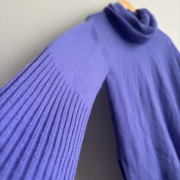 Diane Von Furstenberg Ahiga Purple 90% Cashmere 10% Wool Cowl Turtleneck Sweater - Picture 6 of 11